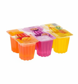 Gelatina sabores mango, maracuyá y piña